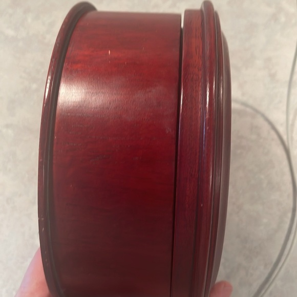 Stained Glass Rose Wooden Round Box - Picture 5 of 5